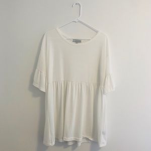 White bell-sleeve tunic